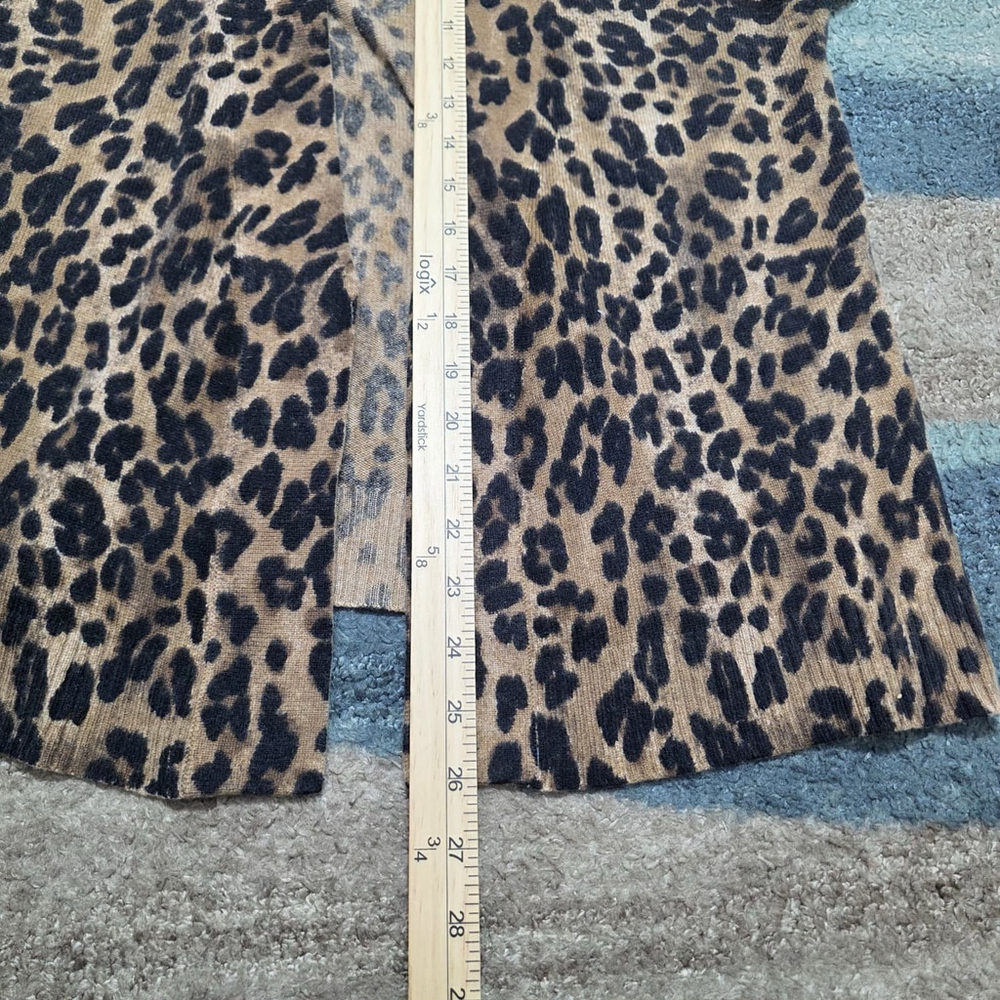 Charter Club 100% Cashmere Leopard Print Cardigan Open Front Women’s Sweater - Picture 6 of 6